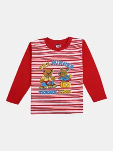 V-Mart Boys Printed Pure Cotton Long Sleeves T-shirt with Pyjamas Clothing Set