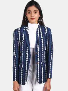 INDOPHILIA Printed Cotton Single-Breasted Casual Blazer