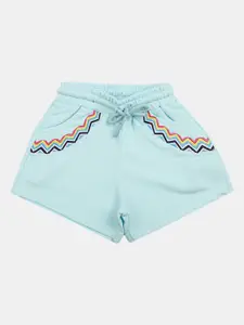 V-Mart Girls Cotton Mid-Rise Printed Shorts