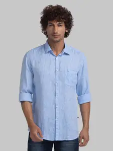 Parx Slim Fit Opaque Linen Casual Shirt