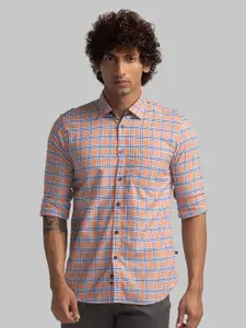 Parx Slim Fit Opaque Checked Organic Cotton Casual Shirt