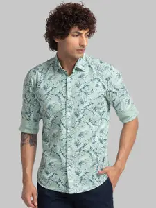 Parx Slim Fit Tropical Printed Pure Cotton Casual Shirt
