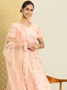 House of Pataudi Embellished Sequined Ready to Wear Jashn Lehenga & Blouse With Dupatta