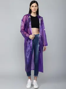 THE CLOWNFISH Cindrella Series Women Self-Design Waterproof Rain Jacket