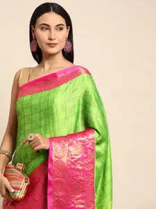 Mitera Ethnic Motifs Zari Silk Cotton Banarasi Saree