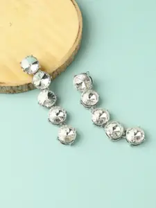 SOHI Silver-Plated Classic Drop Earrings