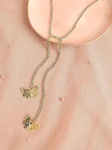 SOHI Gold-Plated Stone Studed Necklace