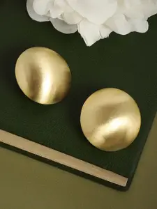SOHI Gold-Plated Contemporary Stud Earrings
