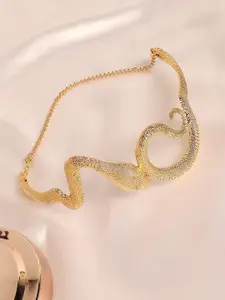 SOHI Gold-Plated Contemporary Necklace