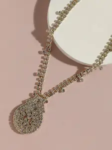 SOHI Gold-Plated Stone-Studded Necklace