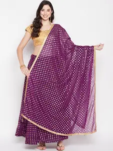 Clora Creation Ethnic Motifs Foil Printed Georgette Flared Skirt with Dupatta