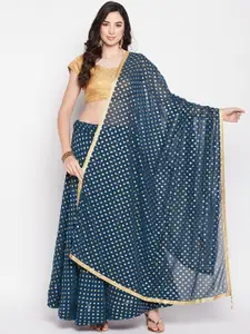 Clora Creation Printed Georgette Flared Skirt with Dupatta