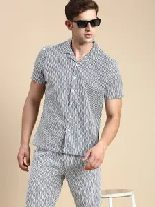 SHOWOFF Stripes Printed Shirt With Shorts Co-Ords