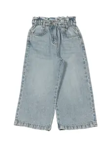 Lil Lollipop Girls Relaxed Fit Heavy Fade Mid-Rise Cotton Jeans