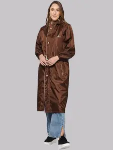 THE CLOWNFISH Women Waterproof Reversible Double Layer Hoodie Rain Jacket