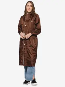 THE CLOWNFISH Women Waterproof Reversible Long Raincoat