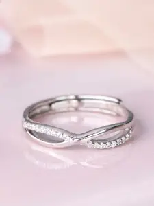 Zavya Infinity 925 Pure Silver CZ Rhodium-Plated Finger Ring