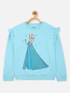 Kids Ville Girls Elsa Printed Cotton Sweatshirt