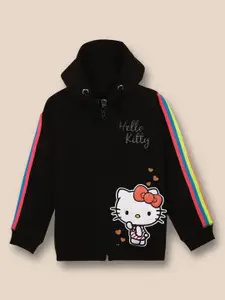 Kids Ville Girls Hello Kitty Printed Hooded Cotton Sweatshirt