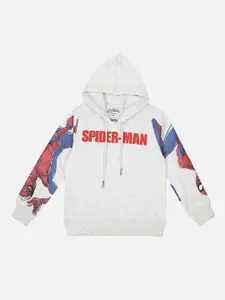 Kids Ville Boys Spiderman Printed Hooded Cotton Sweatshirt