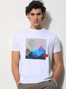 RARE RABBIT Men Oden Graphic Printed Cotton Slim Fit T-Shirt