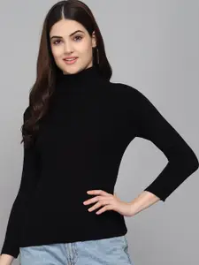 BAESD Ribbed Turtle Neck Acrylic Pullover Sweater