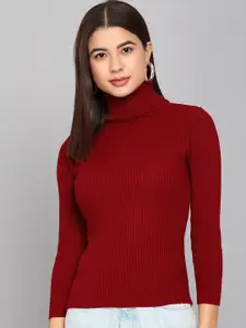 BAESD Ribbed Turtle Neck Acrylic Pullover Sweater