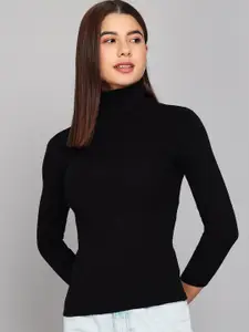 BAESD Turtle Neck Self Design Pullover