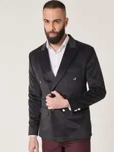 MR BUTTON Slim-Fit Peaked Lapel Collar Double Breasted Blazer