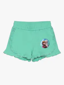 Kids Ville Girls Frozen Printed Pleated Detailed Shorts