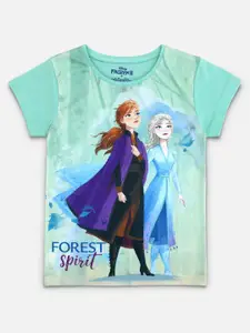 Kids Ville Girls Humour And Comic Frozen Graphic Printed Cotton T-Shirt