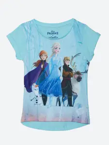 Kids Ville Girls Frozen Graphic Printed Cotton T-Shirt