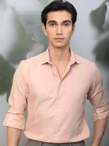 RARE RABBIT Men Carnet Spread Collar Slim Fit Cotton Formal Shirt