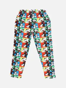 Kids Ville Girls Multicoloured Mickey & Friends Printed Lounge Pants