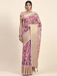 RACHNA Floral Zari Khandua Silk Saree