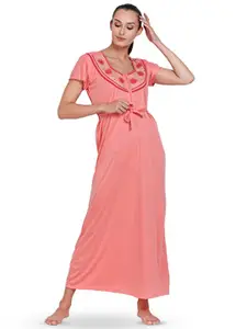 Noty Floral Embroidered Maxi Nightdress