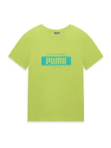 Puma Boys Printed Crew Neck Regular Fit Cotton T-Shirt