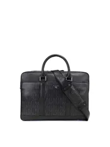Da Milano Padded Upto 14 Inch Textured Leather Laptop Bag