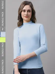 FBAR Pack Of 2 High Neck Cotton Top