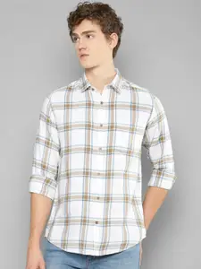 Allen Cooper Slim Fit Tartan Checked Opaque Cotton Casual Shirt