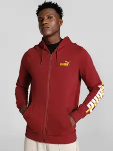 Puma Men Stylized Graphic Outdoor Hooded Front-Open Slim Fit Sweatshirt