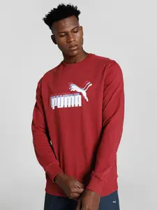Puma Men Graphic Printed Cotton Crew-Neck Sweatshirt