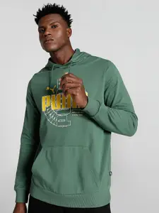 Puma Men Ring Graphic Cotton Hooded Sweatshirt