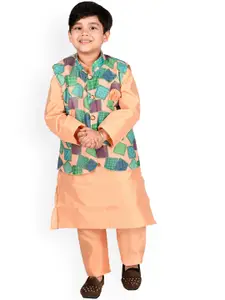 BAESD Boys Regular Kurta With Pyjamas & With Nehru Jacket