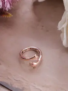 UNIVERSITY TRENDZ Rose Gold-Plated Adjustable Finger Ring