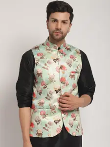 Kaifoo Floral Printed Nehru Jacket