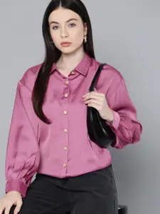 Chemistry Classic Puff Sleeves Opaque Formal Shirt