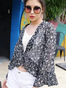 Sera Women Floral Printed Open Front Shrug