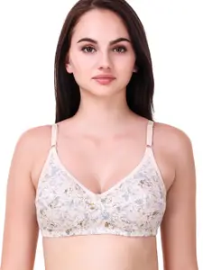 Piylu Floral Printed Medium Coverage Cotton Everyday Bra With All Day Comfort