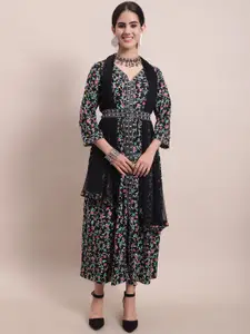 KALINI Women Embroidery Ethnic Dress with Dupatta